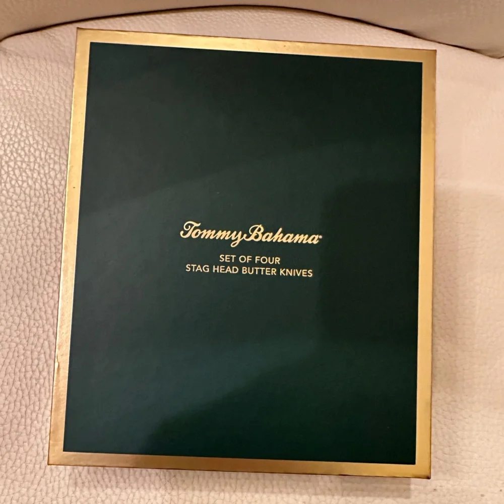Tommy Bahama Gold & Silver Butter Knives Set, Brass/Stainless Steel x 4 NWT
